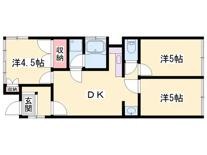 しみずビル(3DK/4階)の間取り写真