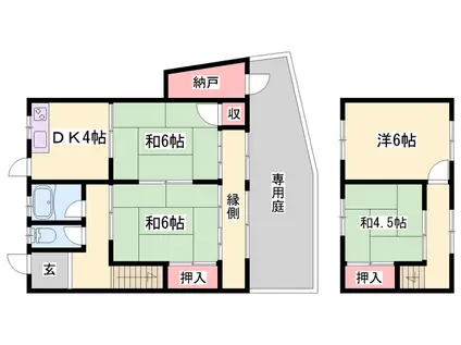 播但線 京口駅 徒歩25分 2階建 築58年(4DK)の間取り写真