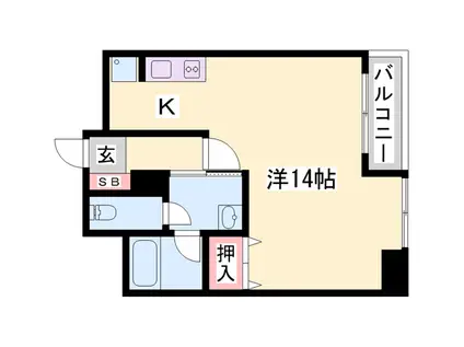 KEIマンション(1K/6階)の間取り写真
