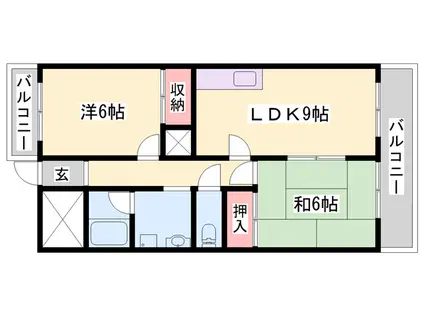 カトレアハイツ(2LDK/1階)の間取り写真