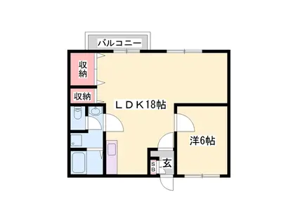 大喜小松ハイツⅠ(1LDK/2階)の間取り写真