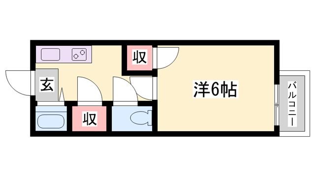 プティメゾン3(1K/1階)の間取り写真