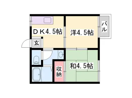 ファミールニシタニ(2DK/1階)の間取り写真