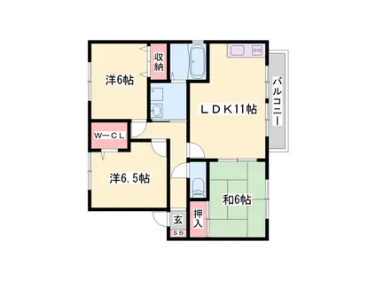 マイルストーンズ(3LDK/2階)の間取り写真