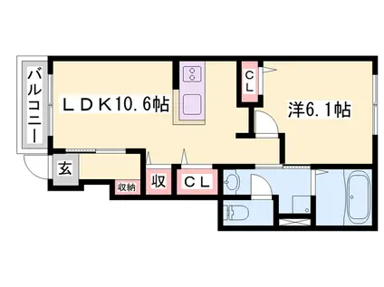 ル・レーブ坂上Ⅰ(1LDK/1階)の間取り写真