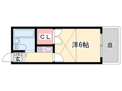 コスモガーデン英賀保(1K/2階)の間取り写真