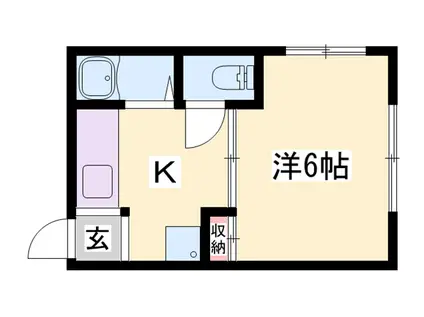 同仁ビル(1K/2階)の間取り写真