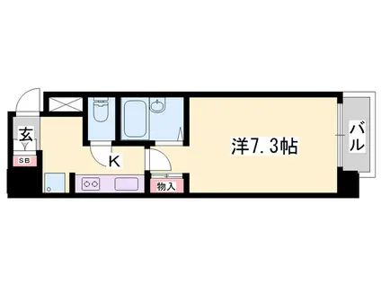 ジュネス姫路2(1K/4階)の間取り写真