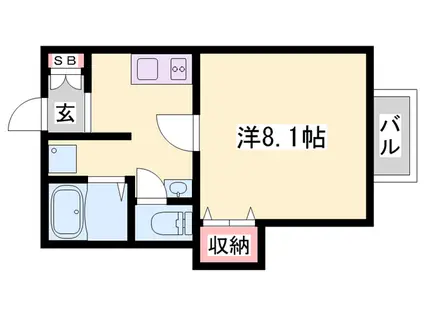 エトランス小松町B(1K/1階)の間取り写真