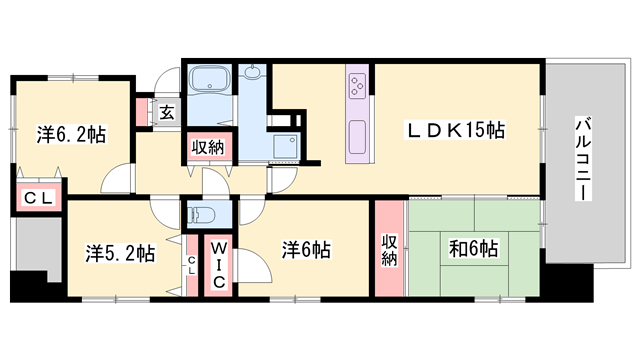 リベール姫路パークアベニュー(4LDK/2階)の間取り写真