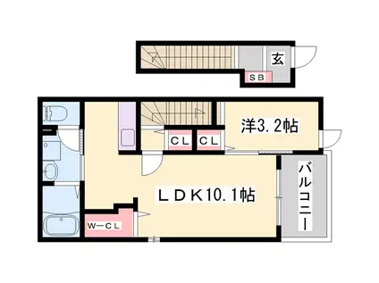 ライフステージ手柄(1LDK/2階)の間取り写真