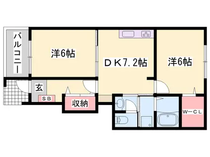 テラエスペランサ A(2DK/1階)の間取り写真