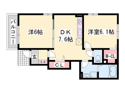 ルミナス(2DK/1階)の間取り写真