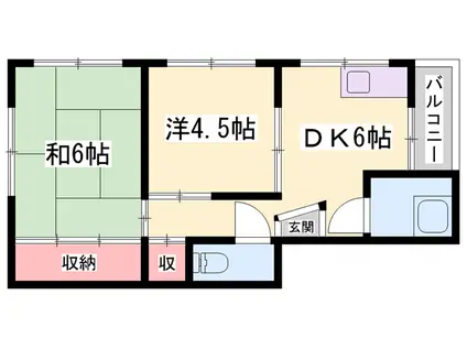 田園ビル(2DK/3階)の間取り写真