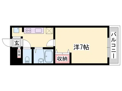 ジュネス伊伝居2(1K/1階)の間取り写真