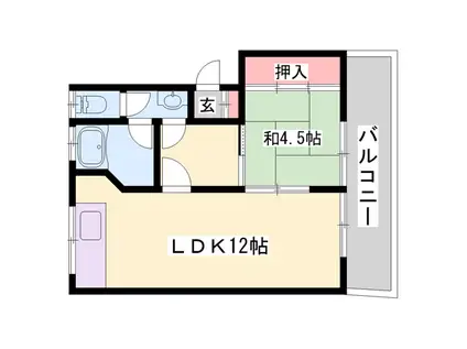 北山マンション(1LDK/3階)の間取り写真