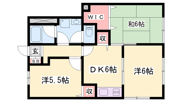 プラチナコート小野(3DK/1階)の間取り写真