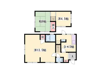 姫新線 本竜野駅 徒歩20分 2階建 築46年(3DK)の間取り写真