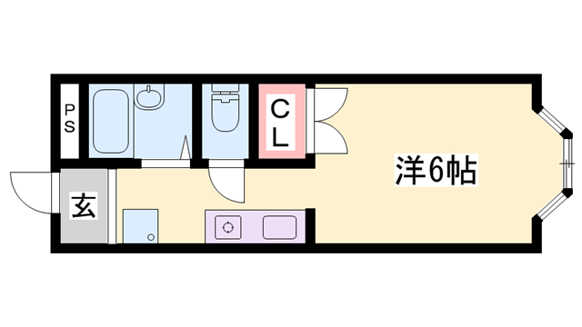 レジデンス平野(1K/1階)の間取り写真