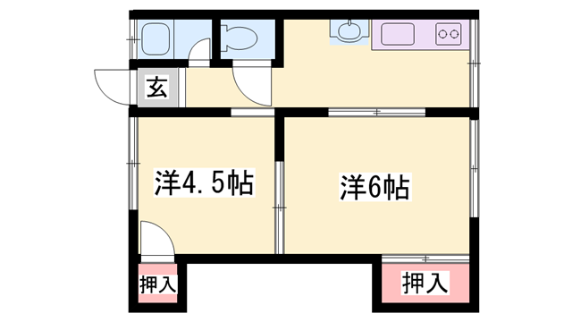 大崎マンション(2DK/2階)の間取り写真