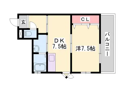 カサグランデモモ(1DK/4階)の間取り写真