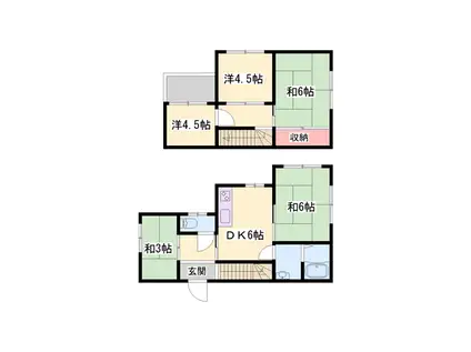 山陽本線 宝殿駅 徒歩12分 2階建 築49年(5DK)の間取り写真