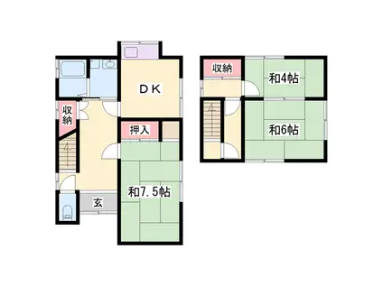 姫新線 播磨高岡駅 徒歩29分 2階建 築57年(3DK)の間取り写真