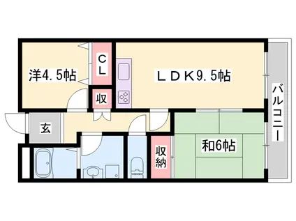 プレステージR(2LDK/5階)の間取り写真