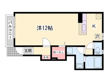 レジデンス白鳥 A棟(1K/1階)の間取り写真