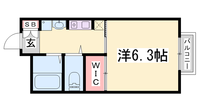 FLAT福井C棟(1K/1階)の間取り写真