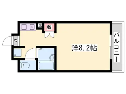 ライフタウン2(ワンルーム/4階)の間取り写真