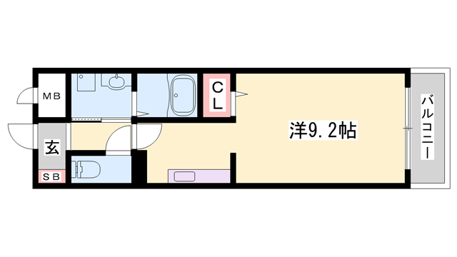 コンフォート本町(1K/3階)の間取り写真