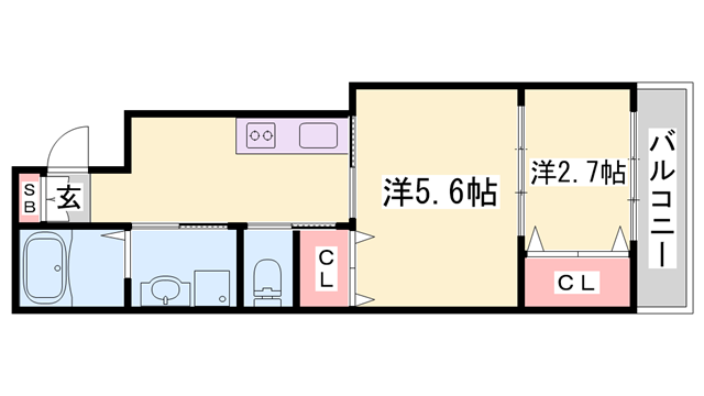 コティ網干(2K/3階)の間取り写真