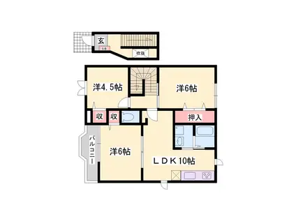 LA・プラティーヌ(3LDK/2階)の間取り写真