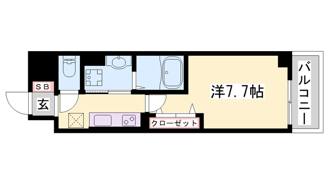 ジュエルⅢ(1K/4階)の間取り写真