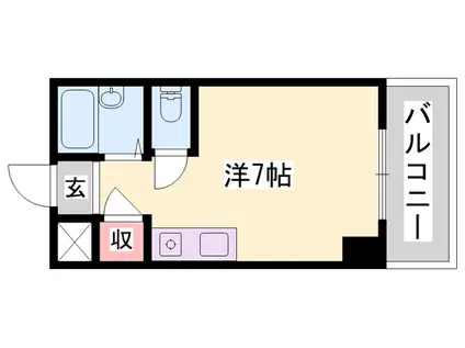 プレアール姫路北平野(ワンルーム/2階)の間取り写真