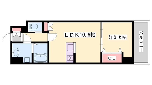MISTRAL姫路駅前Ⅷ安田(1LDK/9階)の間取り写真