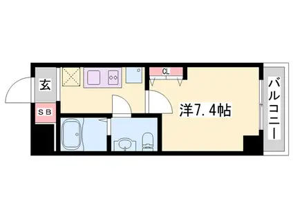 CAPITAL.I姫路(1K/4階)の間取り写真