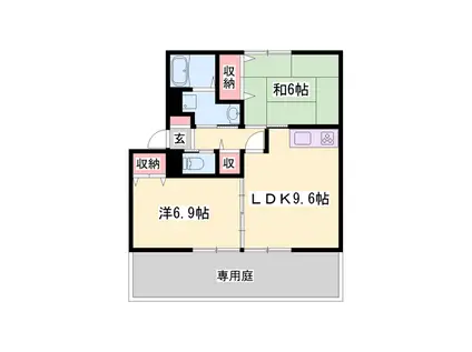 JAボナール上の丸(2LDK/1階)の間取り写真