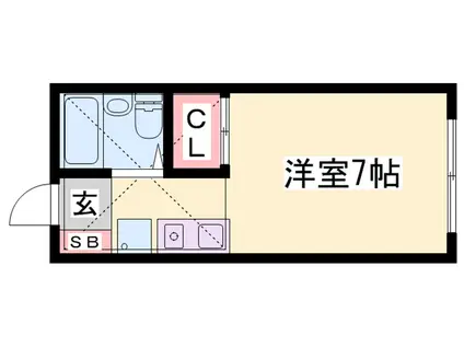 まんりょう(1K/1階)の間取り写真