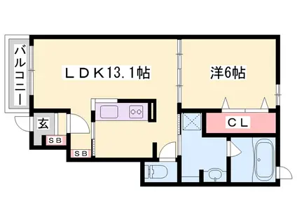 アイリスⅢ(1LDK/1階)の間取り写真