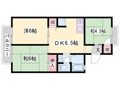 プレジール三木(3DK/2階)の間取り写真