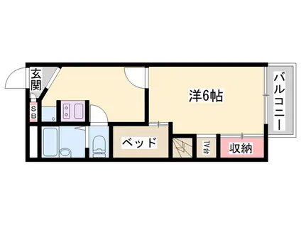 ドミール中島N(1K/1階)の間取り写真