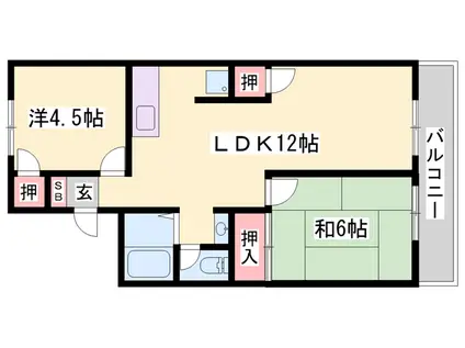 センチュリー7 B棟(2LDK/2階)の間取り写真