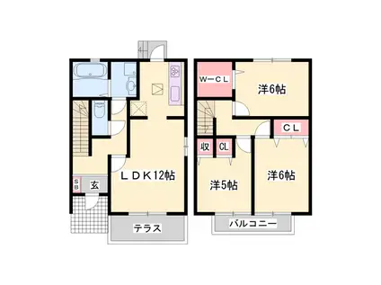 ディアコート太田 Ⅱ(3LDK/2階)の間取り写真