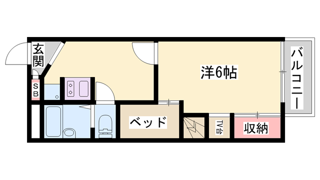ドミール中島N(1K/1階)の間取り写真