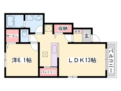 リビエールⅡ(1LDK/1階)の間取り写真