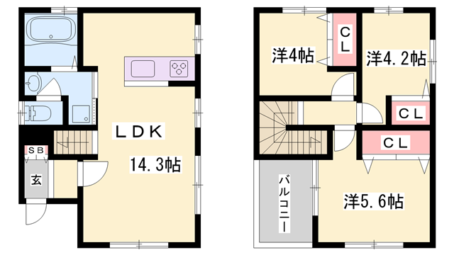 山陽本線 東姫路駅 徒歩28分 2階建 築3年(3LDK)の間取り写真