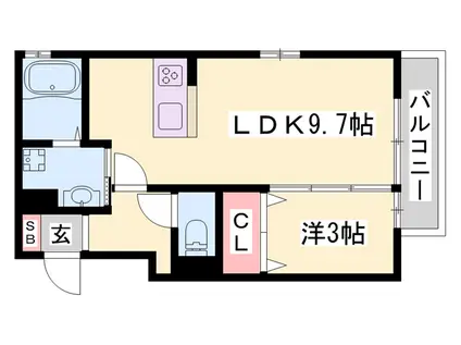 フルーレ(1LDK/2階)の間取り写真