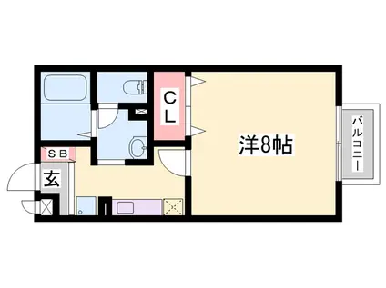 コーラルコート(1K/2階)の間取り写真